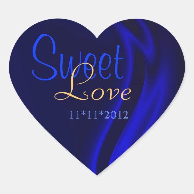 Blue Silk Heart Candy Buffet Sticker (Vorderseite)