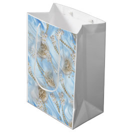 Blue Silk & Ivory Champaign Pearls Mittlere Geschenktüte