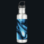 Blue Silk wave Edelstahlflasche<br><div class="desc">Soft Blue Silk Fabric Texture created with Digital Painting Art Design. Copyright BluedarkArt TheChameleonArt.</div>