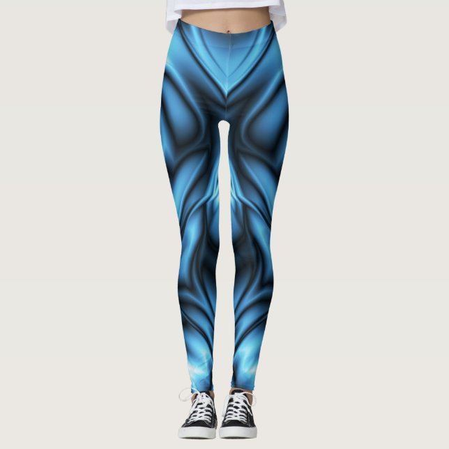 Blue Silk wave Leggings (Vorderseite)