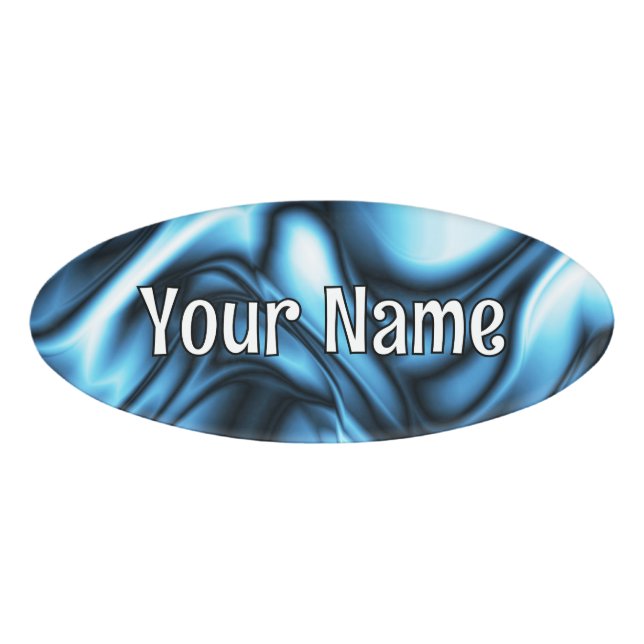 Blue Silk wave Namenschild (Vorderseite)