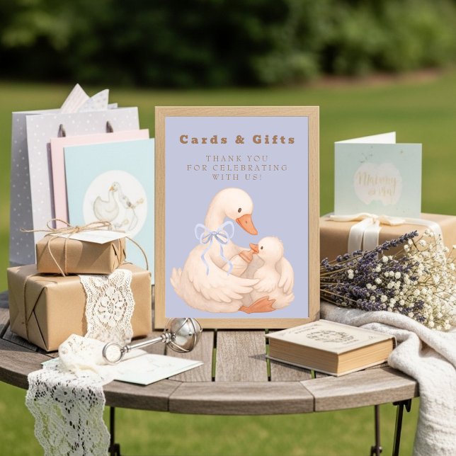 Blue Silly Goose Cards and Gifts Table Sign  Einladung (Blue Silly Goose Cards and Gifts Table Sign)