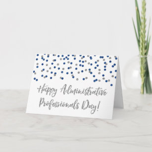 Blue Silver Administrative Professionals Day Card Karte