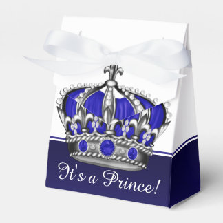Blue Silver Crown Prince Boy Baby Dusche Geschenkschachtel