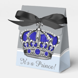 Blue Silver Crown Prince Boy Baby Dusche Geschenkschachtel