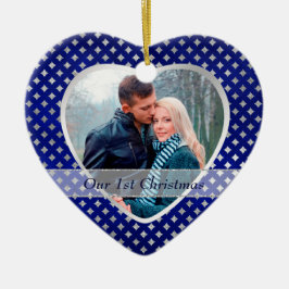 Blue Silver Diamond Pattern neu Keramik Ornament