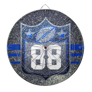 Blue & Silver Glitzer School Football Team Sports Dartscheibe