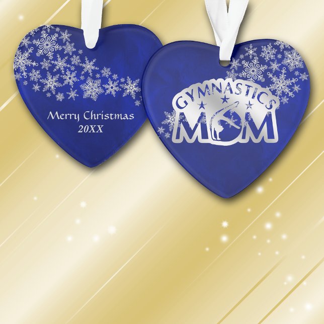 Blue Silver Gymnastik Mama Ornament (Von Creator hochgeladen)