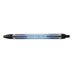 Blue Silver Metal Textured Ink Pen Kugelschreiber