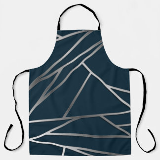 Blue Silver Modern Geometric Schürze