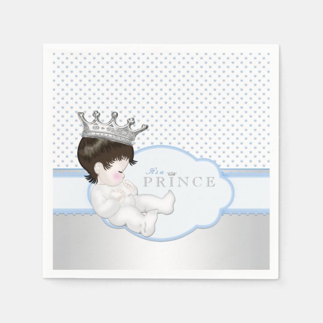 Blue Silver Prince Baby Dusche Serviette (Vorderseite)
