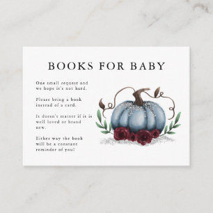 Blue Silver Pumpkin Baby Showbuchanfrage Begleitkarte