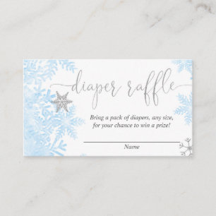 Blue Silver Schneeflocke Baby Dusche Windpreislist Begleitkarte