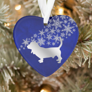 Blue Silver Snowflake Basset Hound Chien