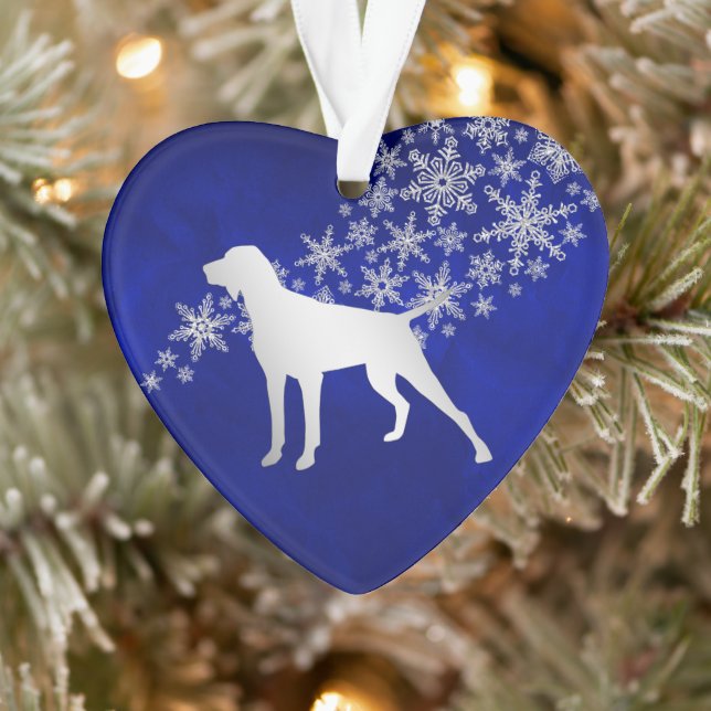 Blue Silver Snowflake German Shorthair Pointer Ornament (Baum)
