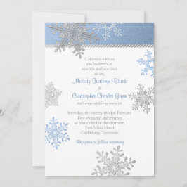 Blue Silver Snowflake Invitation de mariage hivern