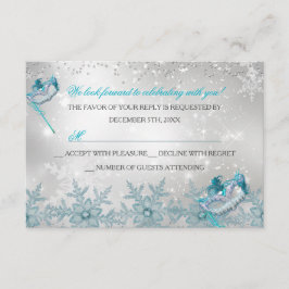 Blue Silver Snowflake Masquera Weihnachten UAWG RSVP Karte