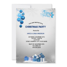 Blue Silver Snowflake Weihnachts-Party