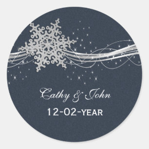 Blue Silver Snowflakes les stickers de faveur de m