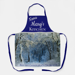 Blue Silver Snowy Forest Nana All-over Print-Schür Schürze