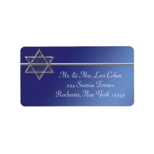 Blue Silver Star von David Address Labels Adressaufkleber