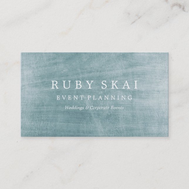 Blue Silver Textured Architectural Business Card Visitenkarte (Vorderseite)
