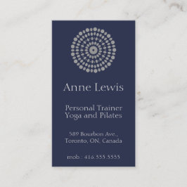 Blue Simple Business Card mit Mandala Design Visitenkarte