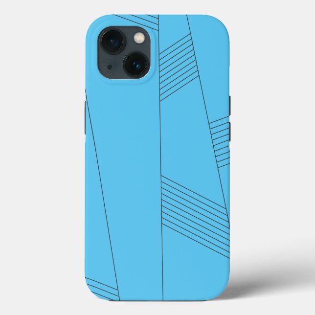 Blue, simple, elegant, abstract line pattern Case-Mate iPhone hülle (Rückseite)