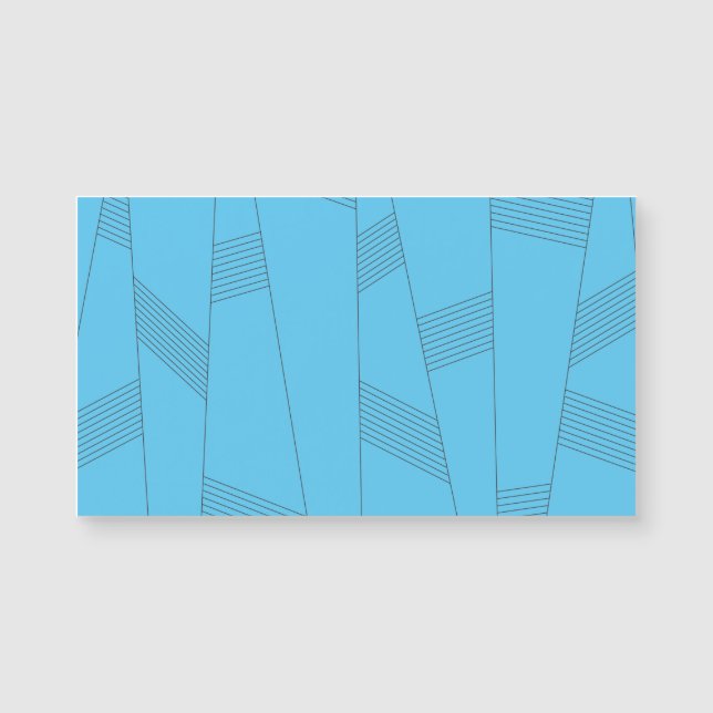 Blue, simple, elegant, abstract line pattern magnetkarte (Vorderseite)
