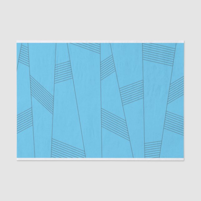 Blue, simple, elegant, abstract line pattern seidenpapier (Vorderseite)