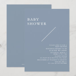 Blue Simple Elegante Modern Baby Shower Einladung