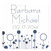 Blue Simple Floral Dot Modern