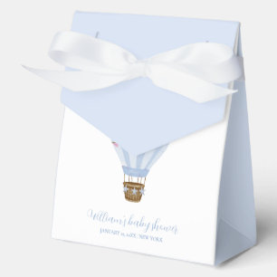 Blue Simple Minimal Hot Air Ballon Babydusche Geschenkschachtel