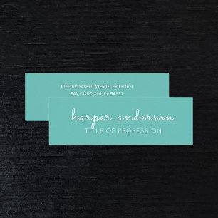 Blue Simple Modern Beruflich Mini Visitenkarte