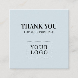 Blue Simple Modern Danke Business Cards Quadratische Visitenkarte