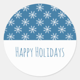 Blue Simple Snowflake Holiday Stickers