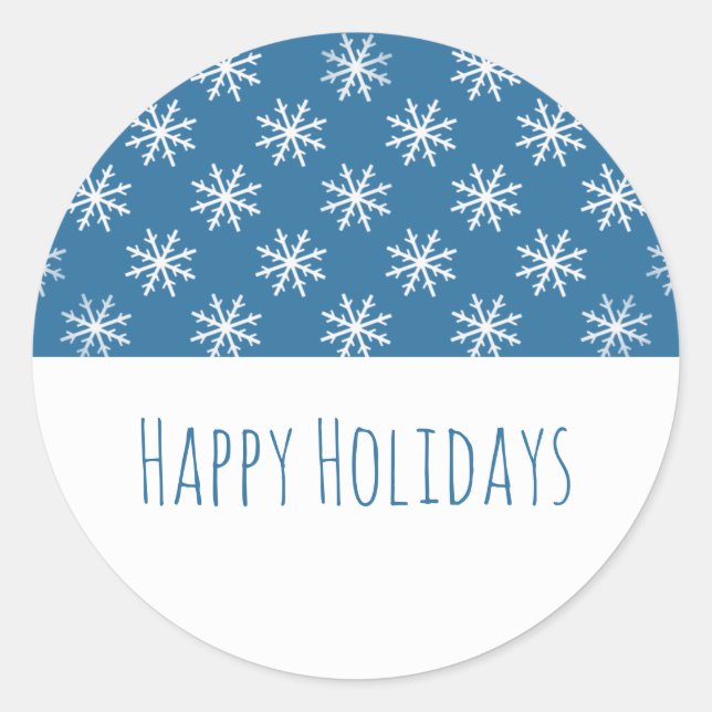 Blue Simple Snowflake Holiday Stickers (Vorderseite)