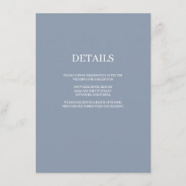 Blue Simple Wedding Details Enclosure Card Begleitkarte