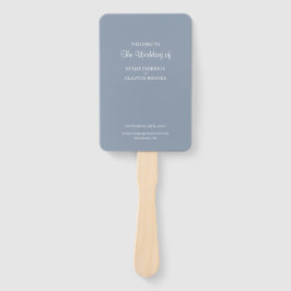 Blue Simple Wedding Program Hand Fan Fächer