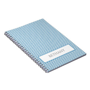 Blue Simple Zickzack Personalisiertes Notebook Notizblock