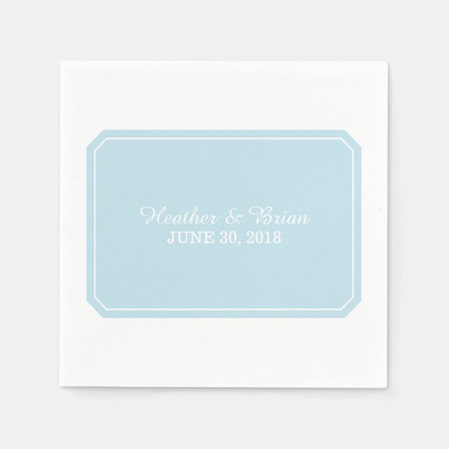 Blue Simply Elegant Paper Napkins Serviette (Vorderseite)