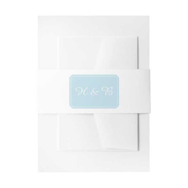 Blue Simply Elegant Wedding Bands Einladungsbanderole (Vorderseite Beispiel)