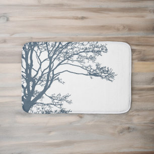 Blue Single Tree Boho Badematte