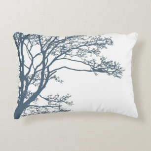 Blue Single Tree Boho Dekokissen