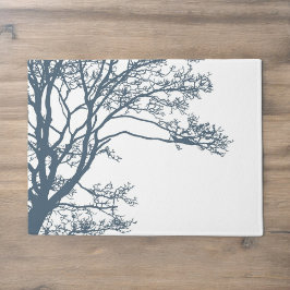 Blue Single Tree Boho Fußmatte