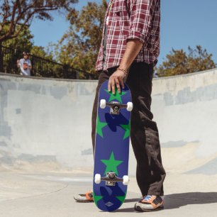 Blue Skateboard Green Stars HAMbyWG