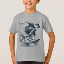 Blue Skateboarder Burnt Orange Happy Birthday Boy