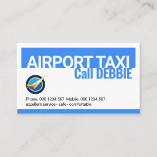 Blue Skies Flughafen Taxi Cab Auto Fahrer Visitenkarte