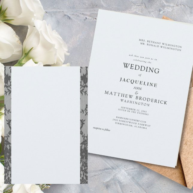 Blue Skies & Lace Wedding Einladung (Von Creator hochgeladen)