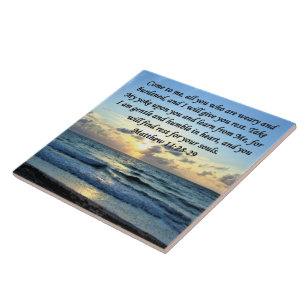 BLUE SKIES MATTHEW 11:28 SONNENRISE FOTO DESIGN FLIESE